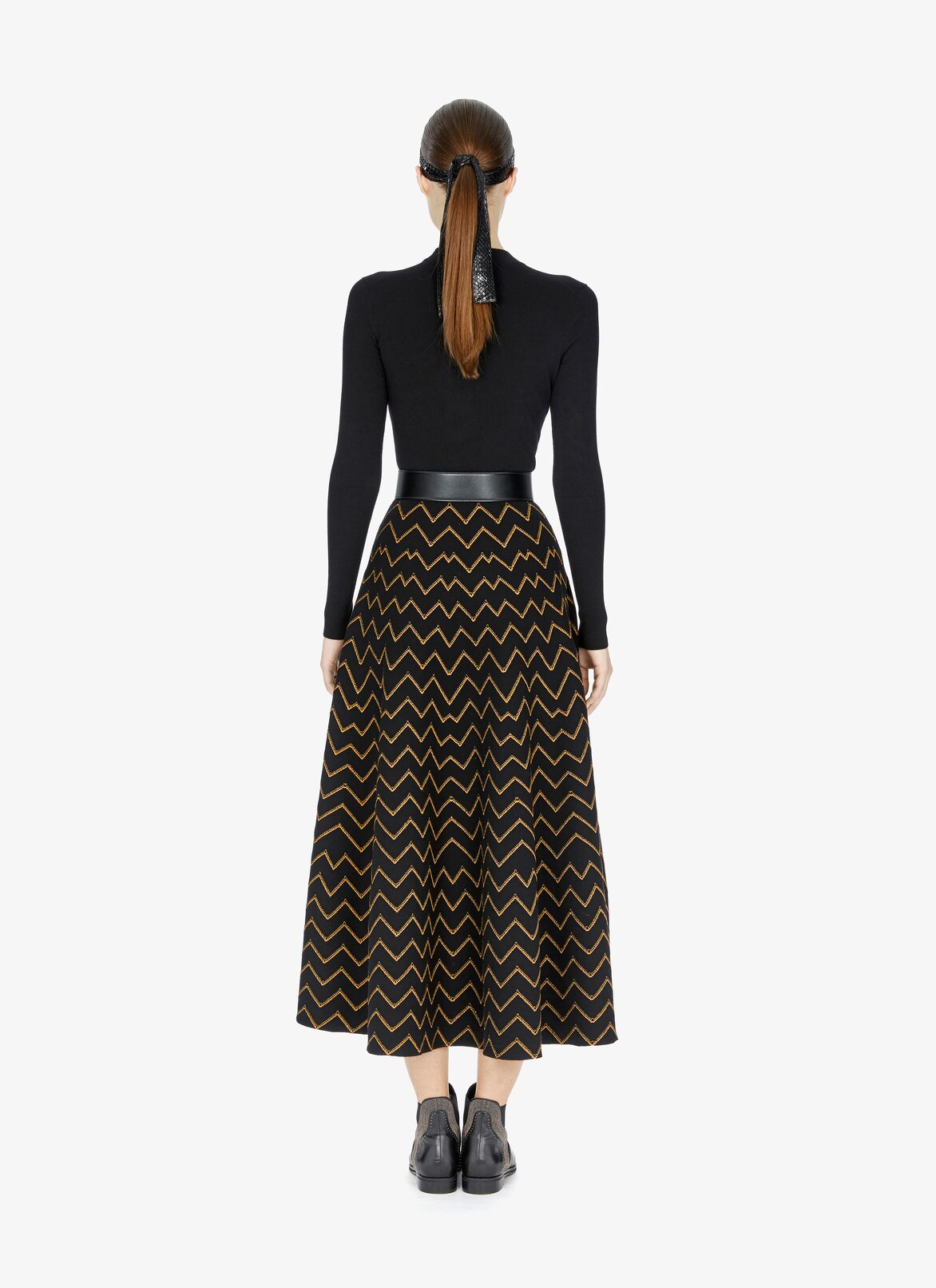 SKIRT NAZARE BLACK/OR ALAÏA BLACK/GOLD  SKIRT NAZARE BLACK/OR